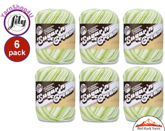 KEY LIME PIE 6 Pack! 2oz | 95yds each. Lily Sugar N Cream The Original 100% Cotton Yarn. 2 ounces / 95 yards ea. 6 skein bag = Bulk Buy!