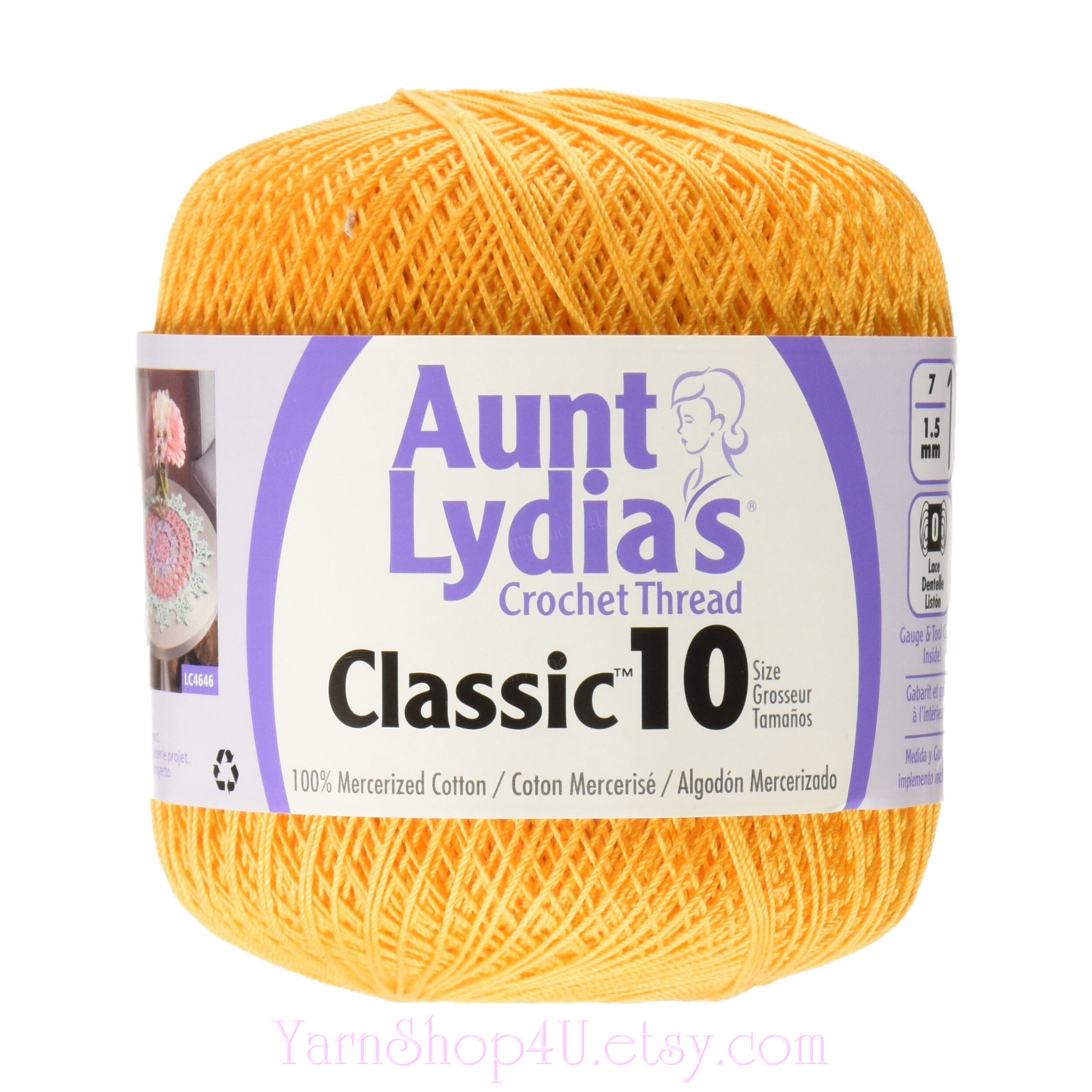 GOLDENROD Aunt Lydia's Classic 10 Crochet Thread. 350yds. Color 0421