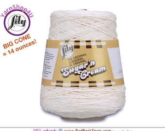 SOFT ECRU - 14oz | 674 yards Cone. Lily Sugar N Cream Cotton yarn. 100% cotton. Item# 10300202005