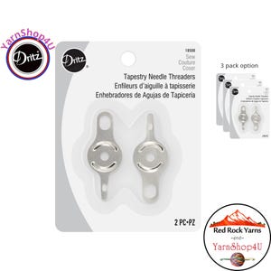 DRITZ Tapestry Needle Threaders (Option: 1 pack or 3!) For threading Yarn and Embroidery Floss! 2 threaders per package. #10500