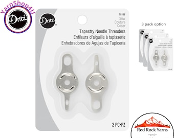 DRITZ Tapestry Needle Threaders (Option: 1 pack or 3!) For threading Yarn and Embroidery Floss! 2 threaders per package. #10500