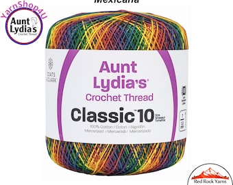 MEXICANA VARIEGATED - Aunt Lydia's Classic 10 Crochet Thread. 300yds. Item #154-0250