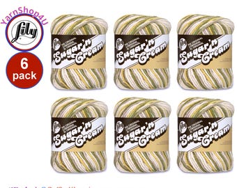GUACAMOLE 6 Pack! 2oz | 95yds each. Lily Sugar N Cream The Original 100% Cotton Yarn. 2 ounces / 95 yards ea. 6 skein bag = Bulk Buy!