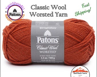 PUMPKIN - Patons Classic Wool Worsted Yarn Medium Weight (4). 100% wool yarn. 3.5oz | 194 yards (100g | 177m)