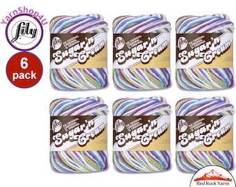 FRUIT PUNCH 6 Pack! 2oz | 95yds each. Lily Sugar N Cream The Original 100% Cotton Yarn. 2 ounces / 95 yards ea. 6 skein bag = Bulk Buy!