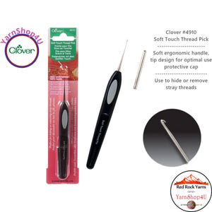 Clover Soft Touch Thread Pick 4910. Hide or remove stray threads; great for long arm quilting! Can also be used to fix snags. SKU 4910