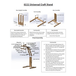 Universal Craft Stand. Frank Edmunds wood floor stand for hoops, stretchers bars, scroll frames. Adjusts for height, angle, L or R use 6111 image 8