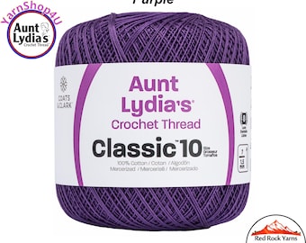PURPLE - Aunt Lydia's Classic 10 Crochet Thread. 350yds. Item #154-0458