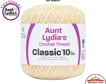CREAM - Aunt Lydia's Classic 10 Crochet Thread. 350yds. Item #154-0420