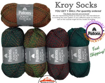 CLOVER COLORS - Patons Kroy Socks FX Yarn is 1.75oz | 166yds Super Fine Weight (1) Sock Yarn. A Blend of 75/25% Wool/Nylon (50g | 152m)