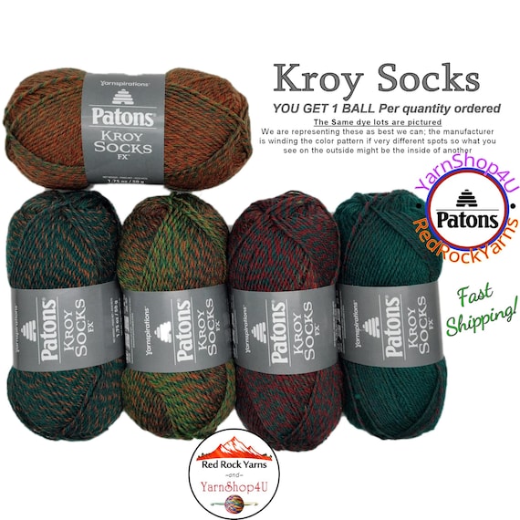CLOVER COLORS - Patons Kroy Socks FX Yarn is 1.75oz | 166yds Super