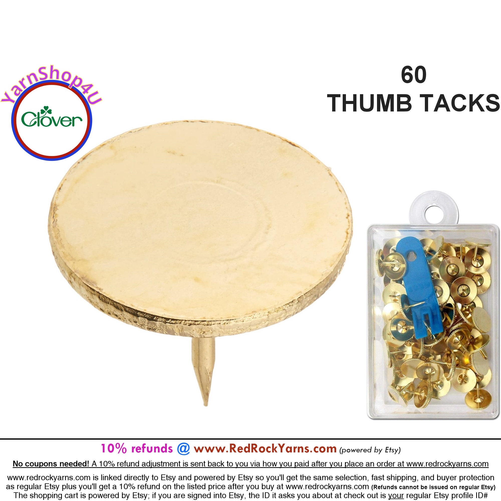 200Ct. Gold Color Thumb Tacks