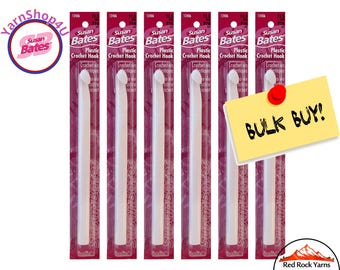 6 Pack of Size P LUXITE plastic Crochet Hooks. Susan Bates Bulk Buy! [Individual sizes> www.etsy.com/listing/1423132678]