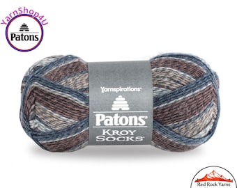 BLUE BROWN MARL - Patons Kroy Socks Yarn is 1.75oz | 166yds Super Fine Weight (1) Sock Yarn. A Blend of 75/25% Wool/Nylon (50g | 152m)