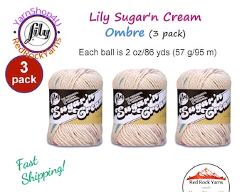 POTPOURRI OMBRE 3 Pack 2oz | 95yds each. Lily Sugar N Cream The Original 100% Cotton Yarn. 3 skeins Bulk Buy!