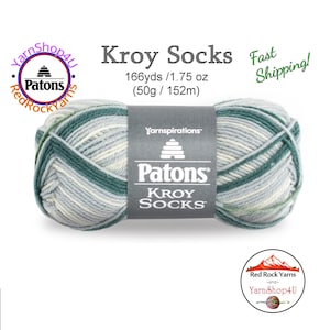 LANDSCAPE STRIPES - Patons Kroy Socks Yarn is 1.75oz | 166yds Super Fine Weight (1) Sock Yarn. A Blend of 75/25% Wool/Nylon (50g | 152m)