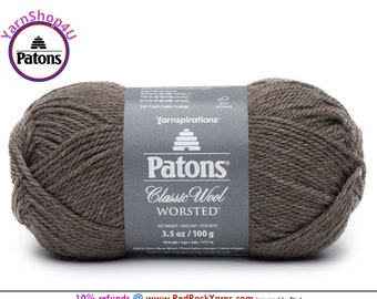 HEATH HEATHER - Patons Classic Wool Worsted Yarn Medium Weight (4). 100% wool yarn. 3.5oz | 194 yards (100g | 177m)