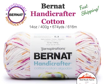 FLORAL PRINTS - 12oz | 573 yards! Bernat Handicrafter Big Ball 100% Cotton Yarn. Item 16203434064