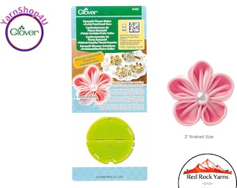 KANZASHI for SMALL Orchid Petal Flowers of 2" Finished Size. Kanzashi Flower Maker. Plastic Template to make fabric flowers. Clover 8486