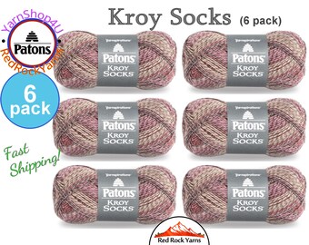 BROWN ROSE MARL 6 Pack! Patons Kroy Socks Yarn is 1.75oz | 166yds Super Fine Weight (1) Sock Yarn. A Blend of 75/25% Wool/Nylon (50g | 152m)