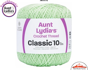 MINT GREEN - Aunt Lydia's Classic 10 Crochet Thread. 350yds. Item #154-0428