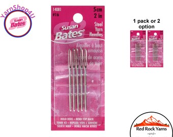 5pc Susan Bates Steel Yarn Needles (Get 1 pack or 2!) Size 16, 2". Blunt Metal Tapestry Needles. Great for weaving in ends. #14081