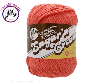 TANGERINE - 2.5oz | 120yd The Original Lily Sugar N Cream 100% Cotton Yarn (2.5 ounce / 120 yards)