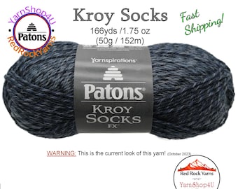 CADET COLORS - Patons Kroy Socks FX Yarn is 1.75oz | 166yds Super Fine Weight (1) Sock Yarn. A Blend of 75/25% Wool/Nylon (50g | 152m)