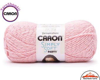 SOFT PINK SPARKLE - Caron Simply Soft Party! 3 oz / 164 yds (85 g / 150 m) 99% Acrylic, 1 percent Metallic (3 ounce / 164 yards) Color #0030