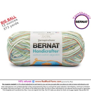 STONEWARE OMBRE - 12oz | 573 yard! Bernat Handicrafter Big Ball 100% Cotton Yarn. Item 16203434032