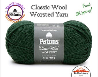 PINE - Patons Classic Wool Worsted Yarn Medium Weight (4). 100% wool yarn. 3.5oz | 194 yards (100g | 177m)