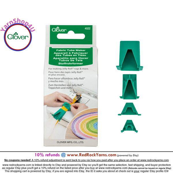 Clover Fabric Tube Maker is a tool for making Jelly Roll® tubes for quilting, rug making and more. Art No 4022