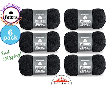 GENTRY GREY 6 pack! Patons Kroy Socks Yarn is 1.75oz | 166yds Super Fine Weight (1) Sock Yarn. A Blend of 75/25% Wool/Nylon (50g | 152m)