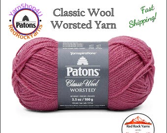 ROSE - Patons Classic Wool Worsted Yarn Medium Weight (4). 100% wool yarn. 3.5oz | 194 yards (100g | 177m) Item 24407777745