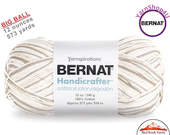 QUEEN ANNS LACE - 12oz | 573 yards! Bernat Handicrafter Big Ball 100% Cotton Yarn. Item 16203434033