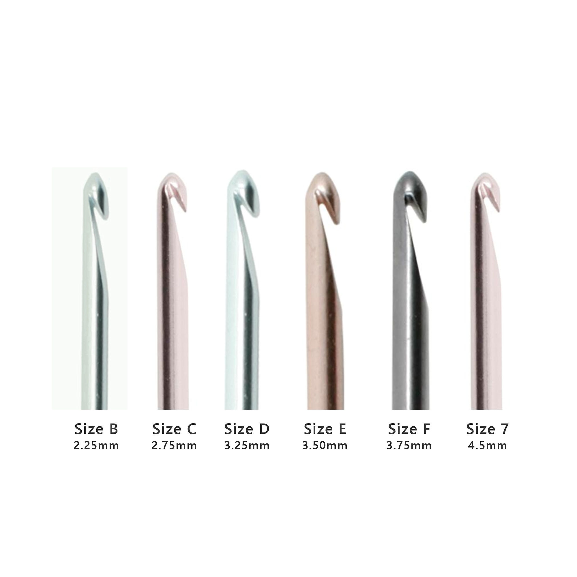 Susan Bates Crochet Hooks. Silvalume Aluminum Crochet Hooks. Sizes