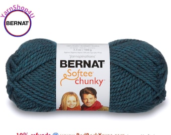 TEAL Bernat Softee Chunky Yarn Super Bulky Yarn. 3.5oz | 108yds | 100% Acrylic Yarn. Item 16112828203