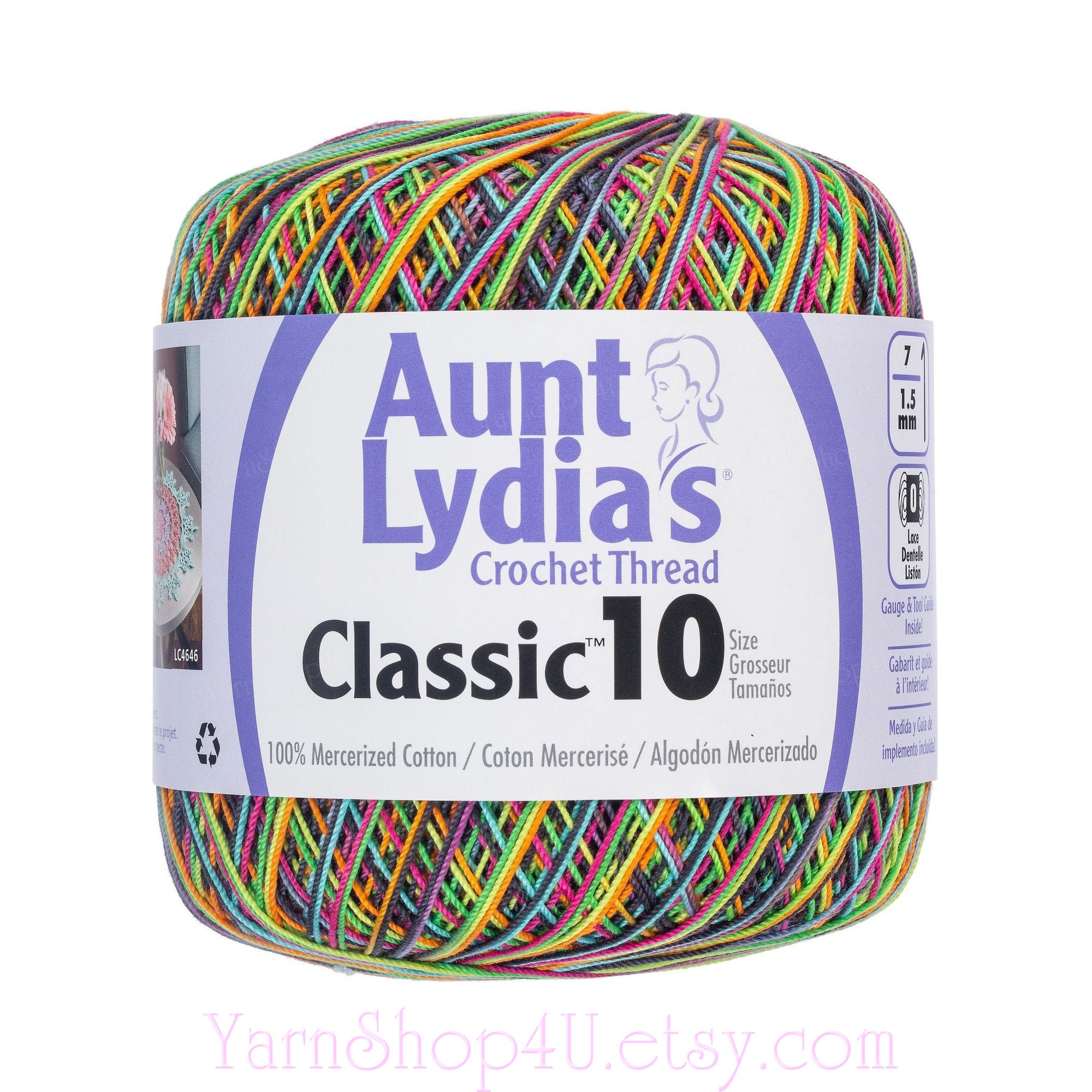 BLACKLIGHT Aunt Lydia's Classic 10 Crochet Thread. 300yds. Color 9933