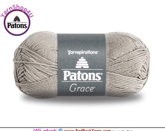 CLAY Patons Grace yarn Light weight #3. 100% Mercerized Cotton, 1.75 oz | 136 yards (50 g | 125 m) Color #62044