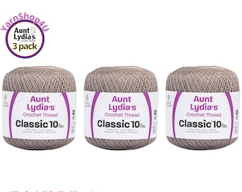 TAUPE CLAIR 3 pack! Aunt Lydia's Classic 10 Crochet Thread. 350yds. Item #154-8550