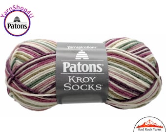 MIDNIGHT ORCHID - Patons Kroy Socks Yarn is 1.75oz | 166yds Super Fine Weight (1) Sock Yarn. 75/25% Wool/Nylon (50g | 152m) Color 55753