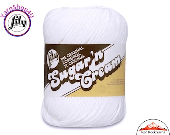 WHITE - 2.5oz | 120yd The Original Lily Sugar N Cream 100% Cotton Yarn (2.5 ounce / 120 yards)