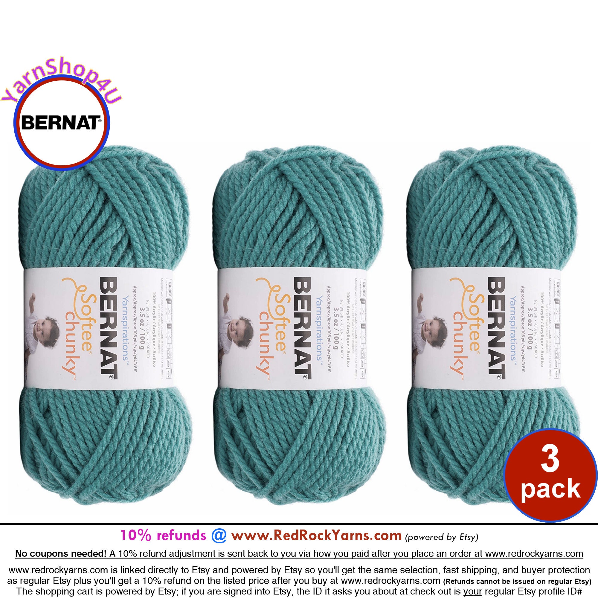 (Pack of 2) Bernat Softee Chunky Yarn-White