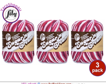 LOVE OMBRE 3 Pack! 2oz | 95yds. Lily Sugar N Cream The Original 100% Cotton Yarn. 2 ounces / 95 yards ea. 3 skeins Bulk Buy!