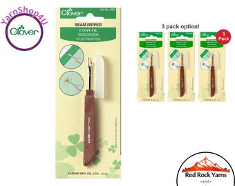 Clover Seam Ripper. (Single or 3 Pack!) 4.75" long from end to tip. The handle is molded plastic not actual wood. Perfect for #463