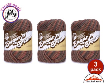 TERRA FIRMA 3 Pack! 2oz | 95yds. Lily Sugar N Cream The Original 100% Cotton Yarn. 2 ounces / 95 yards ea. 3 skeins Bulk Buy!