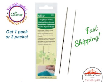Snag Repair Needles. Repair Snags in knitted and woven garments! 2 per package. Clover Art No 2512 [Choose 1 pack or 2]