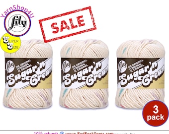 CLEARANCE SALE! POTPOURRI 3 Pack! Super Size 3oz | 143yds. 100% Cotton yarn. Lily Sugar N Cream. (3 ounces | 143 yards). #19178. 3 skeins!