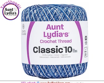 SHADED BLUES - Aunt Lydia's Classic 10 Crochet Thread. 300yds. Item #154-0014