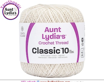 ANTIQUE WHITE - Aunt Lydia's Classic 10 Crochet Thread. 350yds. Color #154-0210